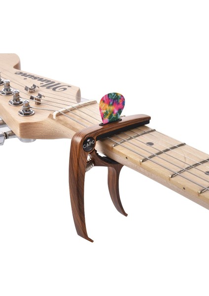 Ahşap Tarzı Mükemmel Metal Gitar Capo Ayar Klip Gitar Capo Akustik Elektro Gitarlar Için Bas Ukulele Mandolin Banjo Seçtikleri Tutucu (Yurt Dışından)