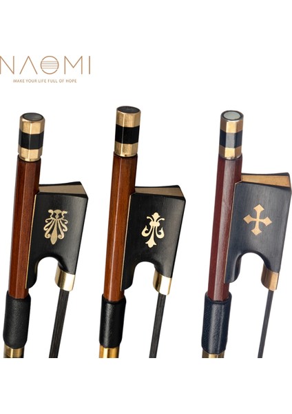 Fleur-De-Lis Tarzı Naomı Ipe Keman Yayı Siyah At Kılı Abanoz Kurbağa Nefis Desenli ve Abalone Slaytlı Iyi Dengeli El Yapımı Ipe Yay (Yurt Dışından) fiyatları