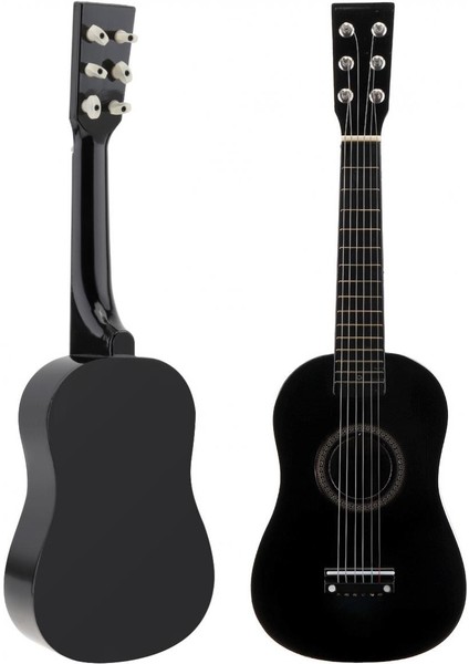Pembe Tarzı 23 Inç Siyah Ihlamur Akustik Gitar 12 Perde Çocuklar Için Gitar Seçim Tel Dizeleri ile 6 Dizeler (Yurt Dışından)
