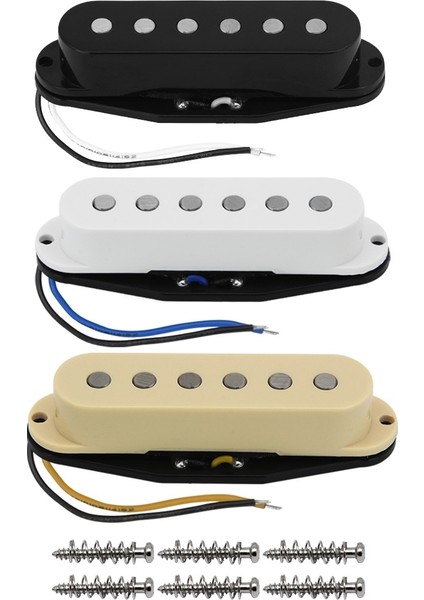 Siyah M Stili Yeni 1 Adet Alnico 5 Gitar Tek Bobinli Pikap, Neckmiddlebridge Manyetik, Whiteblackcream Select (Yurt Dışından)