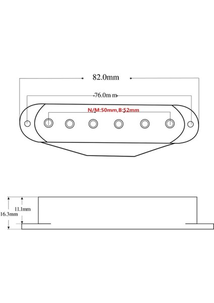 Siyah M Stili Yeni 1 Adet Alnico 5 Gitar Tek Bobinli Pikap, Neckmiddlebridge Manyetik, Whiteblackcream Select (Yurt Dışından)