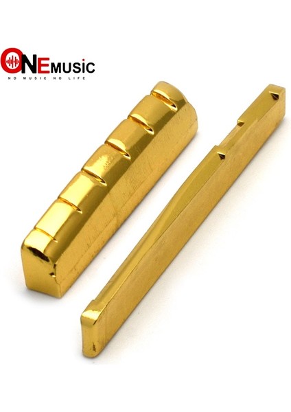 76X3X7.8-6.9MM Stili 6 Telli Oluklu Pirinç Altın Kaplama Akustik Gitar Somunu ve Köprü Sele Gitar Parçaları Altın (Yurt Dışından)