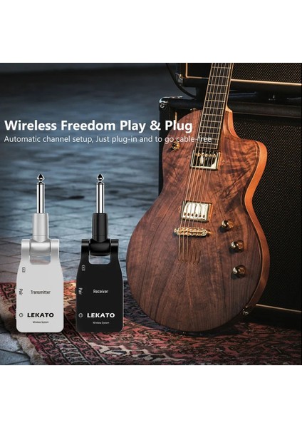 A8 Stili Lekato Ws-10 Kablosuz Gitar Verici Alıcı 2.4g Şarj Edilebilir 6 Kanal 30M Iletim Aralığı Kablosuz Ses Gitar (Yurt Dışından) modelleri
