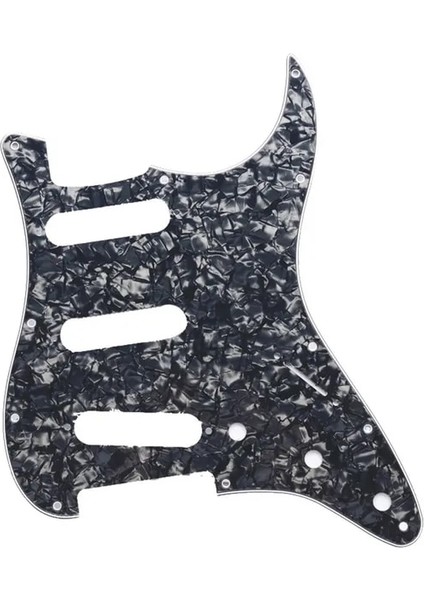 Siyah Inci Tarzı 3 Kat 11 Delik Elektro Gitar Pickguard Kazıma Plakası Stratocaster Strat Gitar Sss Americanmeksika Standart Gitar Parçaları (Yurt Dışından)