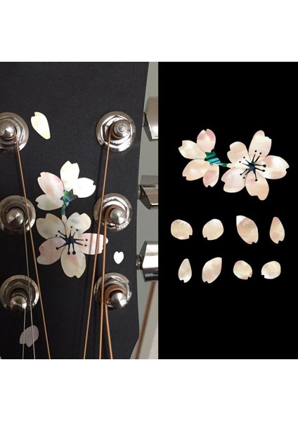 Pembe Stil Kiraz Çiçeği Çiçek Kendinden Yapışkanlı Ukulele Gitar Sticker Bas Kalimba Gitar Sevimli Çıkartmaları Aksesuarları (Yurt Dışından) fırsatları