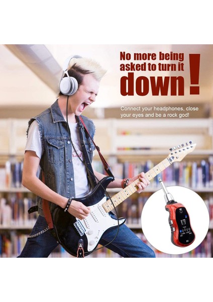 Kırmızı Stil B6 Bluetooth Şarj Edilebilir Elektro Gitar Kulaklık Mini Amplifikatör 5 Efektli Gitar Kulaklık Amp Gitar Kulaklık Amplifikatör (Yurt Dışından)