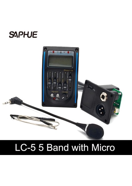 Lc-5 Mikrofonlu Stil Lc-5 5 Bant Akustik Gitar Preamp Eq Ekolayzır Alma Tuner Sistemi Akustik Gitar Için Mikro Telefon Alma ile (Yurt Dışından)