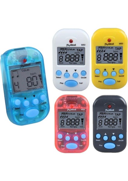 Siyah Stil Gitar Piyano Için M50 Mini Profesyonel LCD Klipsli Dijital Radyo Metronomu (Yurt Dışından)