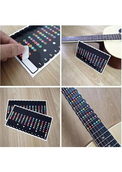 Siyah Stil Evrensel Suya Dayanıklı Gitar Klavye Not Etiketleri Klavye Perde Etiketi Tüm 6 Dizeler Için Fit Akustik ve Elektro Gitar (Yurt Dışından)