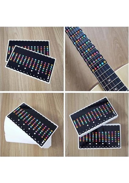 Siyah Stil Evrensel Suya Dayanıklı Gitar Klavye Not Etiketleri Klavye Perde Etiketi Tüm 6 Dizeler Için Fit Akustik ve Elektro Gitar (Yurt Dışından)