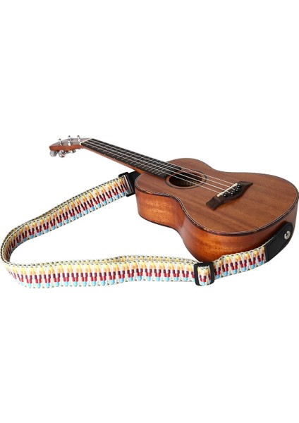 130CM Ayarlanabilir Stil Ettyle Gitar Ukulele Askı Ayarlanabilir Örgülü Gökkuşağı Dokuma Gitar Kemeri Sapan Enstrüman Kemeri Pu Deri Ucu 130CM (Yurt Dışından)