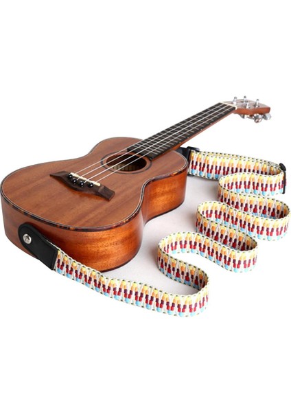 130CM Ayarlanabilir Stil Ettyle Gitar Ukulele Askı Ayarlanabilir Örgülü Gökkuşağı Dokuma Gitar Kemeri Sapan Enstrüman Kemeri Pu Deri Ucu 130CM (Yurt Dışından) fiyatları
