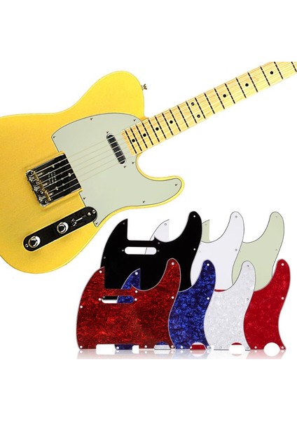Beyaz Inci Stili 3 Kat Yaşlı Pearloid Pickguard Tele Tarzı Gitar Pickguard Yaşlı Beyaz Inci Müzik Aleti Gitar Parçaları Aksesuarları 7 Renk (Yurt Dışından)