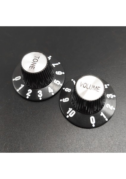 1ton 1VOLUME Stili Alüminyum Gitar Ton ve Ses Hız Kontrol Düğmeleri GB Lp Sg Elektro Gitar Için Gümüş Gümüş Silindir Şapka Bell (Yurt Dışından)