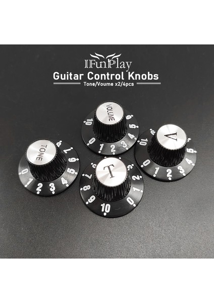 1ton 1VOLUME Stili Alüminyum Gitar Ton ve Ses Hız Kontrol Düğmeleri GB Lp Sg Elektro Gitar Için Gümüş Gümüş Silindir Şapka Bell (Yurt Dışından)