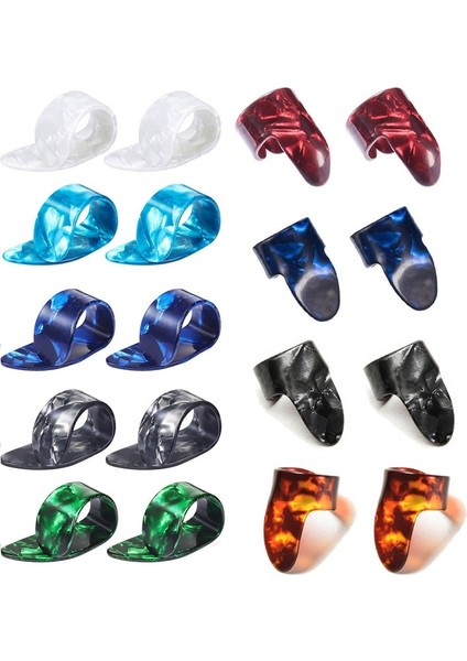 Beyaz Stil 4 Adet Gitar Plectrums Kılıf Başparmak Parmak Akustik Elektro Bas Gitar Için Seçtikleri Ys-Buy (Yurt Dışından)
