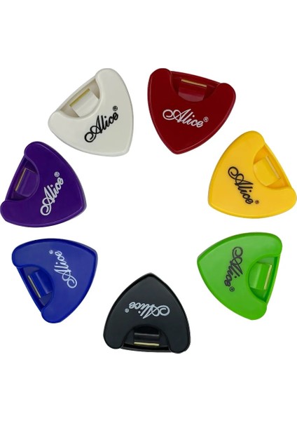 Sarı Stil 1 Parça Alice Gitar Pick Tutucu Plastik Plectrum Case Mediator Hızlı Depolama Kendinden Yapışkanlı Üçgen Şekil 7 Renk Için Seçenekler (Yurt Dışından)