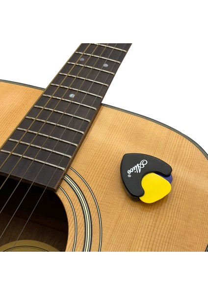 Sarı Stil 1 Parça Alice Gitar Pick Tutucu Plastik Plectrum Case Mediator Hızlı Depolama Kendinden Yapışkanlı Üçgen Şekil 7 Renk Için Seçenekler (Yurt Dışından)