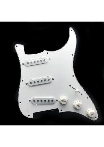 Beyaz Stil Tek Bobinli Elektro Gitar Pickguard Manyetikler Yüklü Önceden Kablolu 11 Delik Sss Kırmızıbeyaz Inci Beyaz Gitar Aksesuarları (Yurt Dışından)
