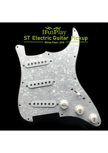 Beyaz Stil Tek Bobinli Elektro Gitar Pickguard Manyetikler Yüklü Önceden Kablolu 11 Delik Sss Kırmızıbeyaz Inci Beyaz Gitar Aksesuarları (Yurt Dışından) fiyatları