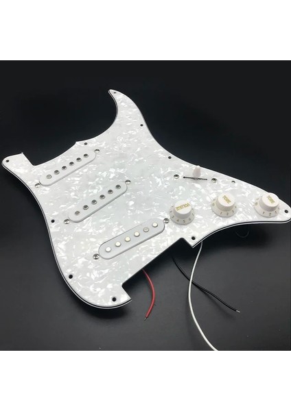Beyaz Stil Tek Bobinli Elektro Gitar Pickguard Manyetikler Yüklü Önceden Kablolu 11 Delik Sss Kırmızıbeyaz Inci Beyaz Gitar Aksesuarları (Yurt Dışından) modelleri