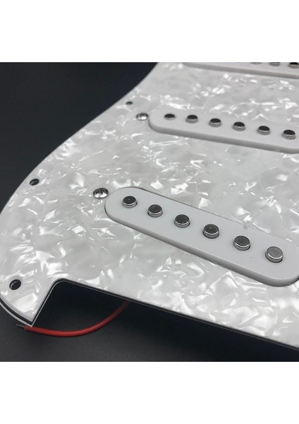 Beyaz Stil Tek Bobinli Elektro Gitar Pickguard Manyetikler Yüklü Önceden Kablolu 11 Delik Sss Kırmızıbeyaz Inci Beyaz Gitar Aksesuarları (Yurt Dışından) indirimleri