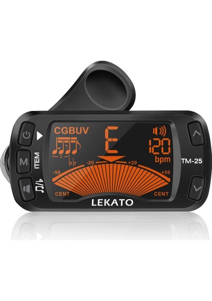 Lekato Klipsli Tuner Gitar Tuner Metronom Tuner Metronom Elektrikli Ukulele Tuner Müzik Aleti Için (Yurt Dışından)