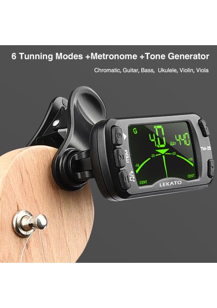 Lekato Klipsli Tuner Gitar Tuner Metronom Tuner Metronom Elektrikli Ukulele Tuner Müzik Aleti Için (Yurt Dışından)