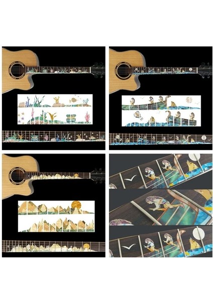 T Stili 28 Stilleri Ultra Ince Çapraz Kakma Çıkartmaları Klavye Etiketi Gitar Boyun Enstrüman Süslemeleri Akustik Gitar Bas Aksesuarı (Yurt Dışından) indirimleri