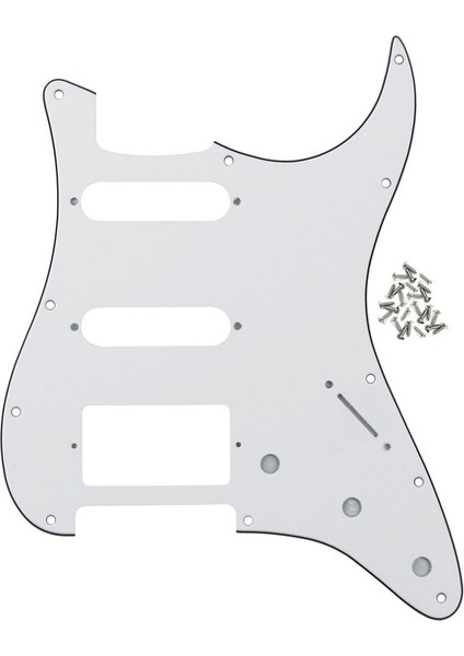 Beyaz 3 Katlı Stil 11 Delikli Fleor Seti Elektro Gitar Pickguard Ssh Hss Gitar Çizik Plakası ve Vidaları Fit St Gitar Parçaları, 21 Renk Seçin (Yurt Dışından)