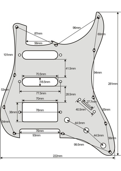 Beyaz 3 Katlı Stil 11 Delikli Fleor Seti Elektro Gitar Pickguard Ssh Hss Gitar Çizik Plakası ve Vidaları Fit St Gitar Parçaları, 21 Renk Seçin (Yurt Dışından)
