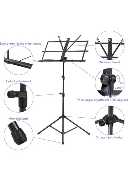 Pembe Tarzı Katlanabilir Notalar Tripod Standı Tutacağı Hafif ve Suya Dayanıklı Keman Piyano Gitar Müzik Performansı Için Taşıma Çantası (Yurt Dışından) modelleri