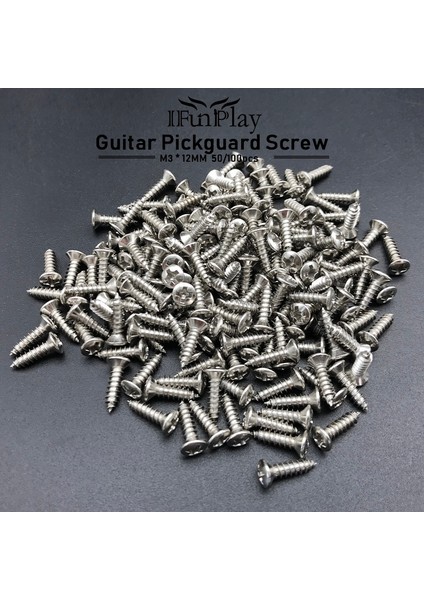 Siyah X50 Adet Tarzı Adet 3*12MM Bas Gitar Pickguard Vidalar Boşluk Kapağı Jack Kapak Plakası Vida St Tl Elektro Gitar Aksesuarları (Yurt Dışından) fırsatları