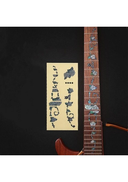 M Tarzı 28 Stilleri Ultra Ince Çapraz Kakma Çıkartmaları Klavye Etiketi Gitar Boyun Enstrüman Süslemeleri Akustik Gitar Bas Aksesuarı (Yurt Dışından)