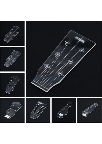 LP-QTMB16 Stili Gitar Kafası Şablonu Elektro Gitar Akustik Gitar Ukulele Şeffaf Akrilik Şablon Gitar Yapımı Kalıp (Yurt Dışından)