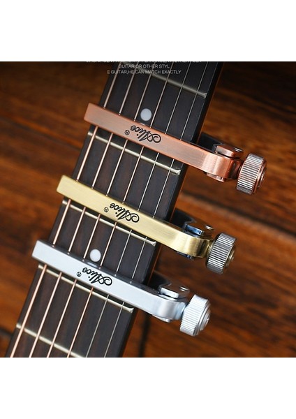 Gümüş Tarzı Gitar Capos Elektrik Akustik Gitar Capo Bas Keman Ukulele Capotraste Tek Elle Akort Kelepçe Tetik 3 Renk Metal Capo (Yurt Dışından)