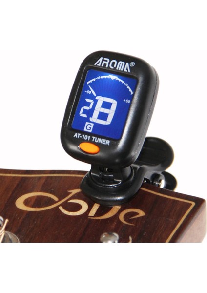AT-101 Stili Yeni Gitar Tuner Ayarlanabilir Parazit Önleyici LCD Klipsli Elektronik Dijital Gitar Kromatik Gitar Bas Ukulele Keman Tuner (Yurt Dışından)