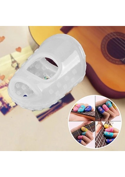 Pembes Tarzı Et Gitar Silikon Parmak Ucu Koruyucu Jel Parmak Koruyucular Guitarra Telleri Parmak Koruyucular Başparmak Tırnak Koruyucu Kapak Sıcak (Yurt Dışından) fırsatları
