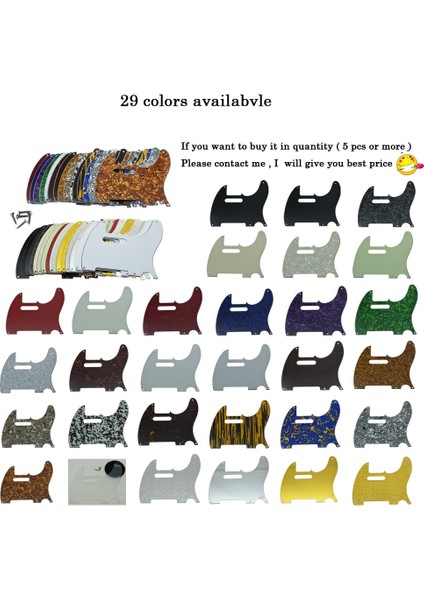 Siyah Inci Tarzı Kaısh Tl Pickguard Vintage Tl Stil 5 Delikli Pickguard Vidalı Telecaster Için Çeşitli Renkler Gitar Golpeador Telecaster (Yurt Dışından)