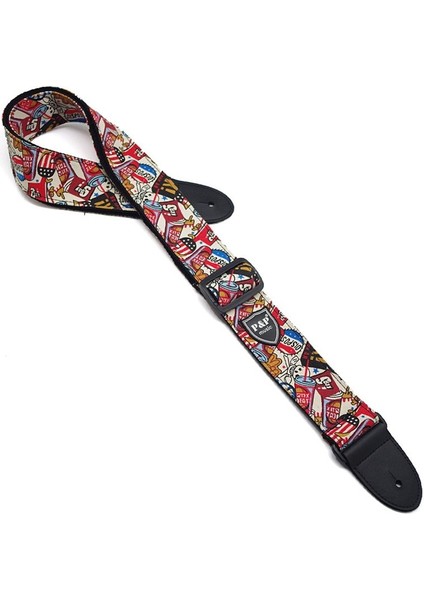 Çizgi Film 4 Tarzı Pamuklu Gitar Kayışı Yumuşak Kemer Karikatür Desenli Pu Deri Kafa Ayarlanabilir Bas Elektro Gitar Akustik Guitarra Aksesuarları (Yurt Dışından)