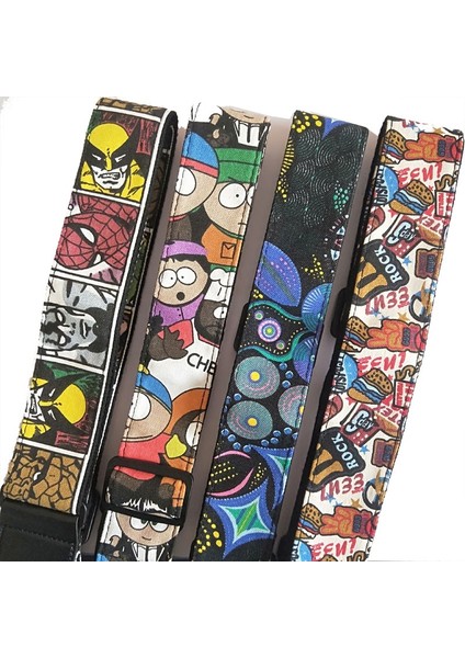 Çizgi Film 4 Tarzı Pamuklu Gitar Kayışı Yumuşak Kemer Karikatür Desenli Pu Deri Kafa Ayarlanabilir Bas Elektro Gitar Akustik Guitarra Aksesuarları (Yurt Dışından) fırsatları