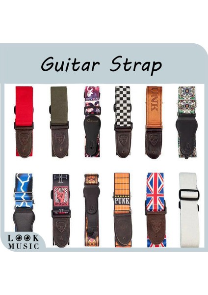 No.60 Tarzı 1 Adet Dayanıklı Ayarlanabilir Gitar Askı Akustik Elektrik Bas Askı Gitar Kemer Ayarlanabilir Renkli Baskı Naylon Sapanlar (Yurt Dışından)