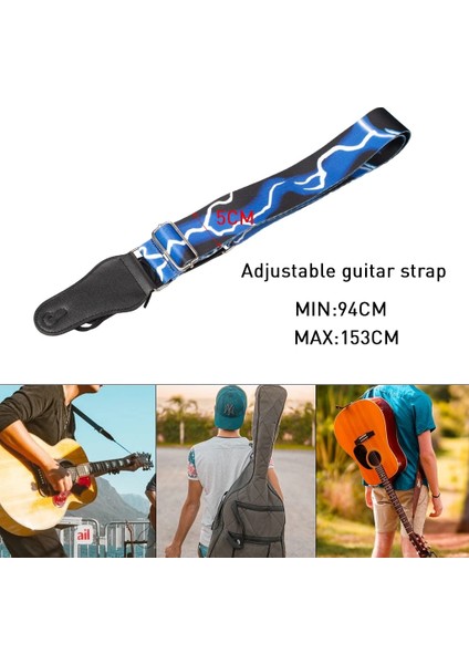 No.60 Tarzı 1 Adet Dayanıklı Ayarlanabilir Gitar Askı Akustik Elektrik Bas Askı Gitar Kemer Ayarlanabilir Renkli Baskı Naylon Sapanlar (Yurt Dışından)