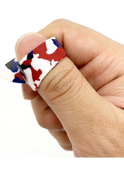 Kırmızı Stil Plastik Saklama Kutusu Selüloit Arabulucu Fingerpicks ile Akustik Elektro Gitar Için 5 Adet Başparmak Parmak Seçtikleri (Yurt Dışından)