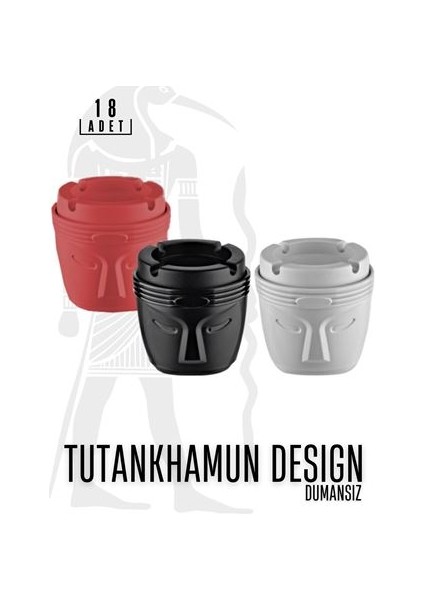 15+3 Adet Dumansız Küllük Tutankhamun Design