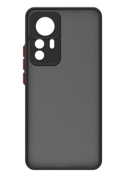 Xiaomi Mi 12T Pro Kılıf Şeffaf Mat Yüzeyli Kenarları Renkli Fitkap Premium Silikon Kapak