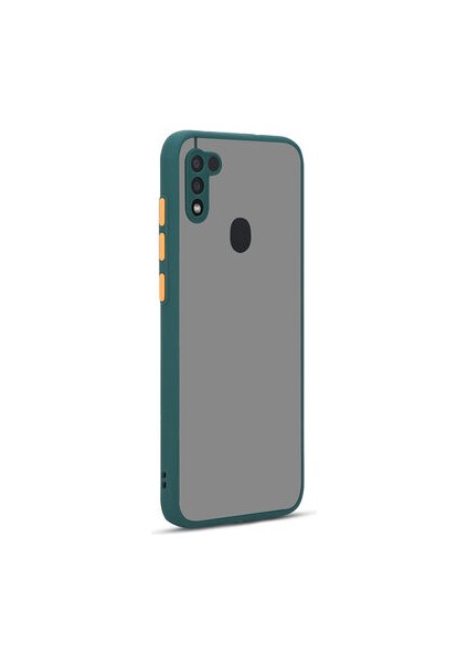 Samsung Galaxy M11 Kenarları Renkli Arkası Buğulu Şık Hux Silikon Kılıf