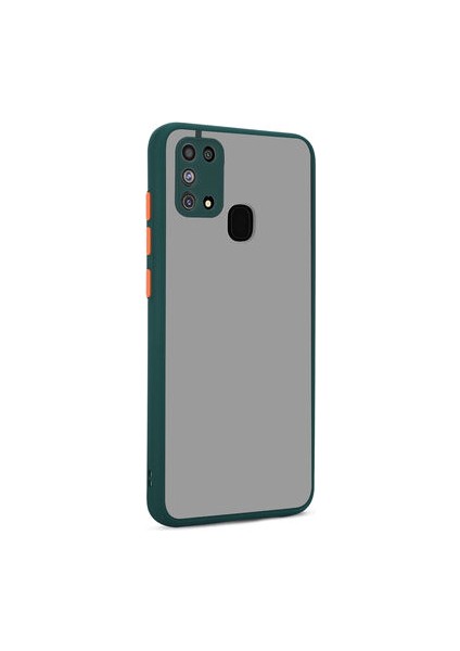 Samsung Galaxy M31 Kenarları Renkli Arkası Buğulu Şık Hux Silikon Kılıf