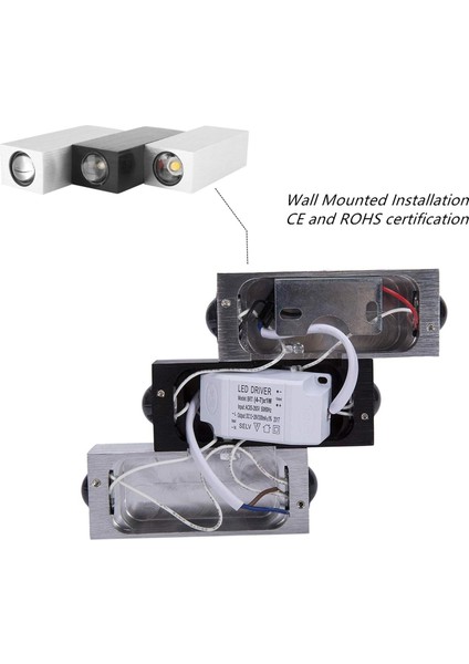 Lx-Led Alüminyum Duvar Lambası 6W Karışık Renkli (Yurt Dışından)