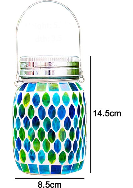 1pcs Güneş Mozaik Işık-Mozaik Mason Kavanoz Mavi (Yurt Dışından) fiyatları